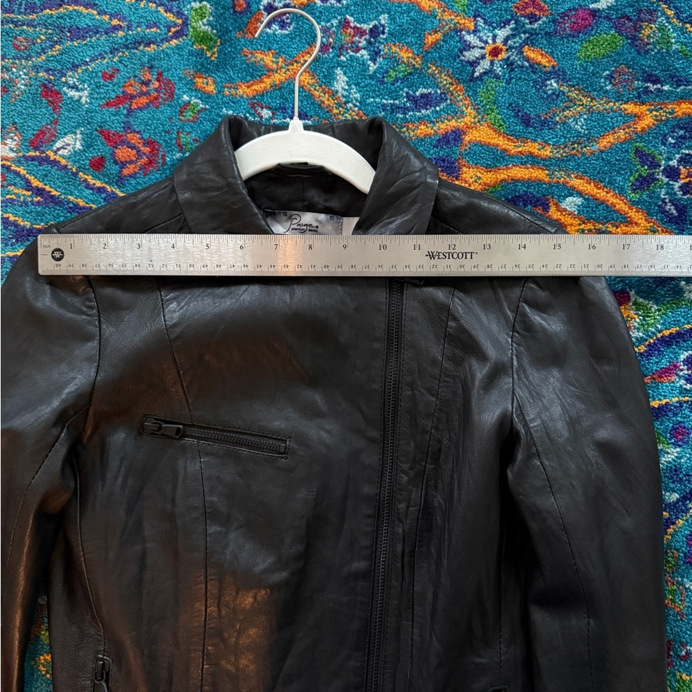 PAIGE Black Leather Moto Jacket XS - Picture 13 of 14